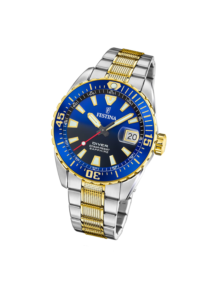 Analog-Armbanduhr Festina The Originals silber, gold groß (ca. 41mm)