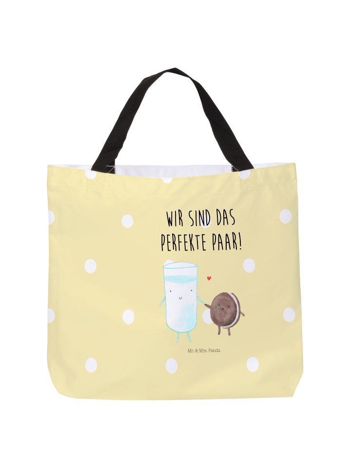 Shopper Milch Keks mit Spruch in Gelb Pastell
