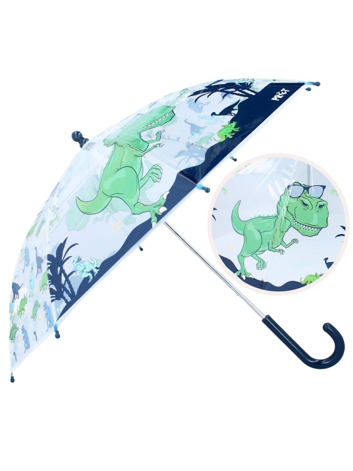 Prêt Kinder-Regenschirm ? 71 cm Dino-Design, blau & durchsichtig in Blau