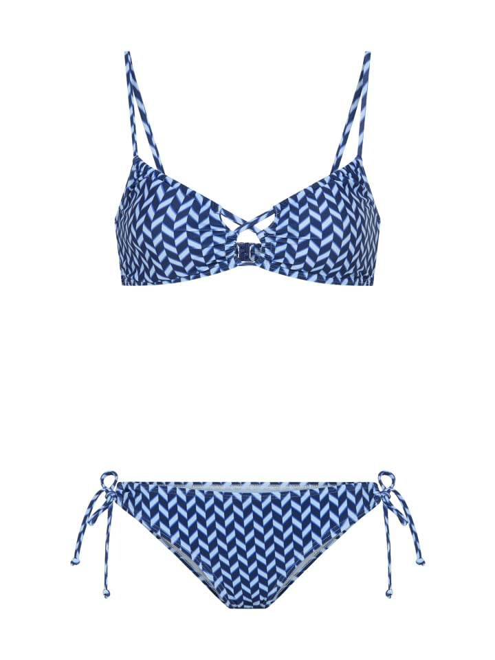 Bustier-Bikini in graphic blue