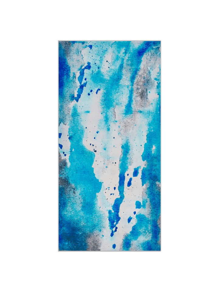 Kurzflor BOZAT in Blau/Schwarz - (W) 80 x (H) 1 x (L) 150 cm