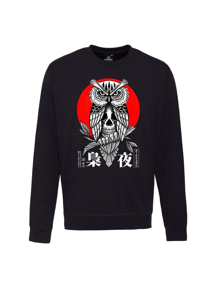 Sweatshirt ASIAN SECRET OWL SKULL in Black