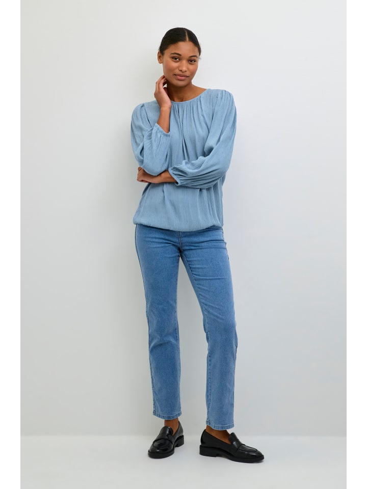 Bluse langarm KAwilma Regular fit in Faded Denim