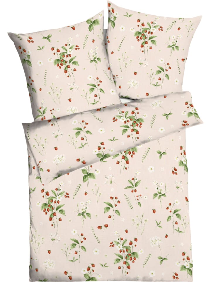 Mako-Satin Bettwäsche in rosa-grün