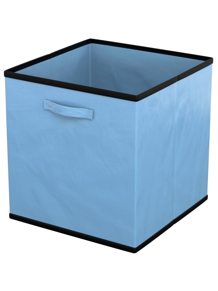 6x faltbare Aufbewahrungs Stoffbox in Blau
