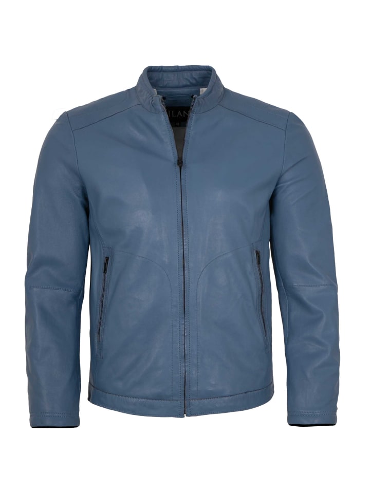 Lederjacke Lammnappa in Hellblau