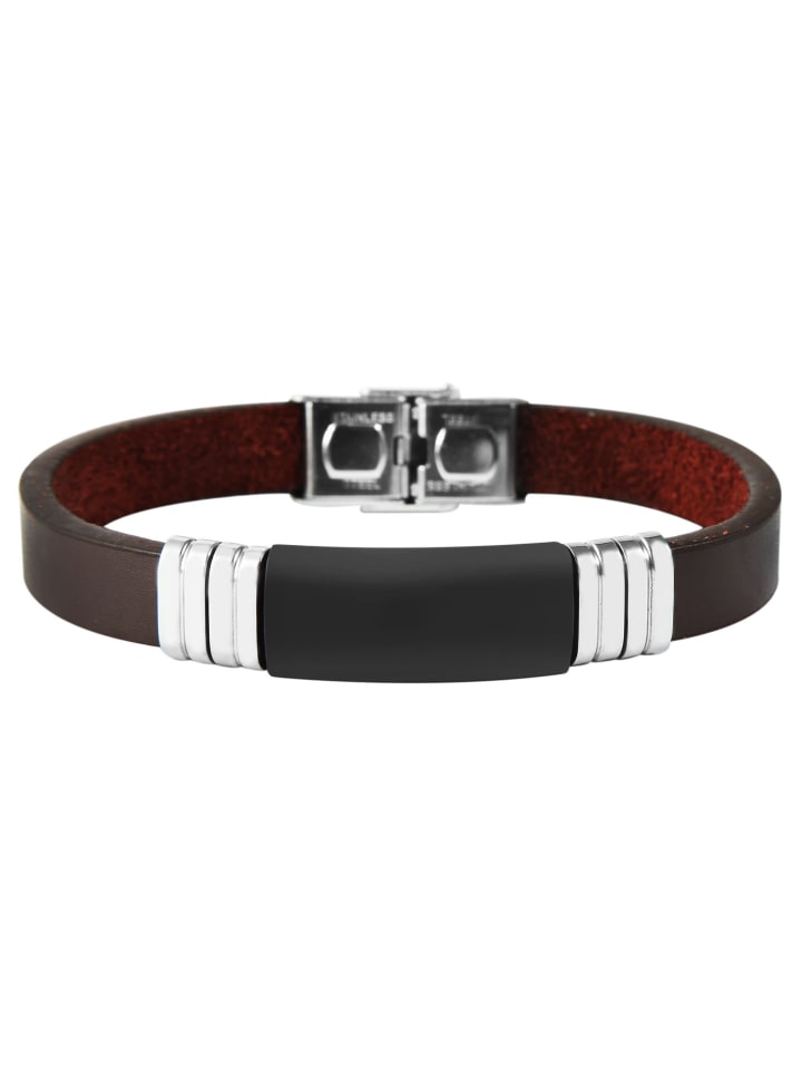 Unisex Armband aus Leder 21 cm in braun