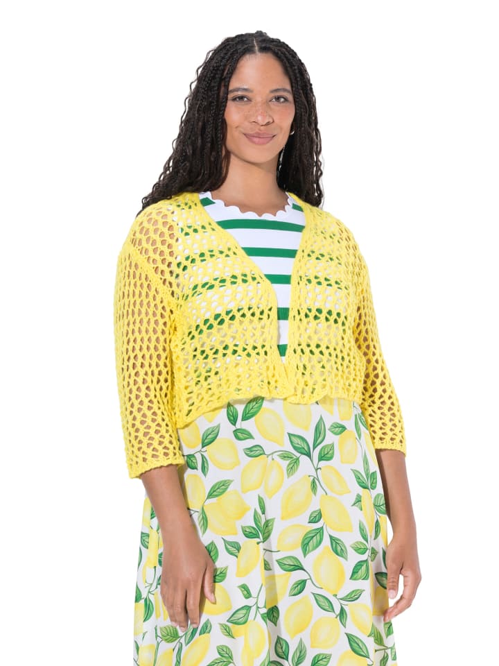 Strickjacke in helles gelb