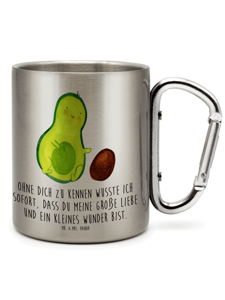 Tasse Avocado Kern rollt mit Spruch in Silber
