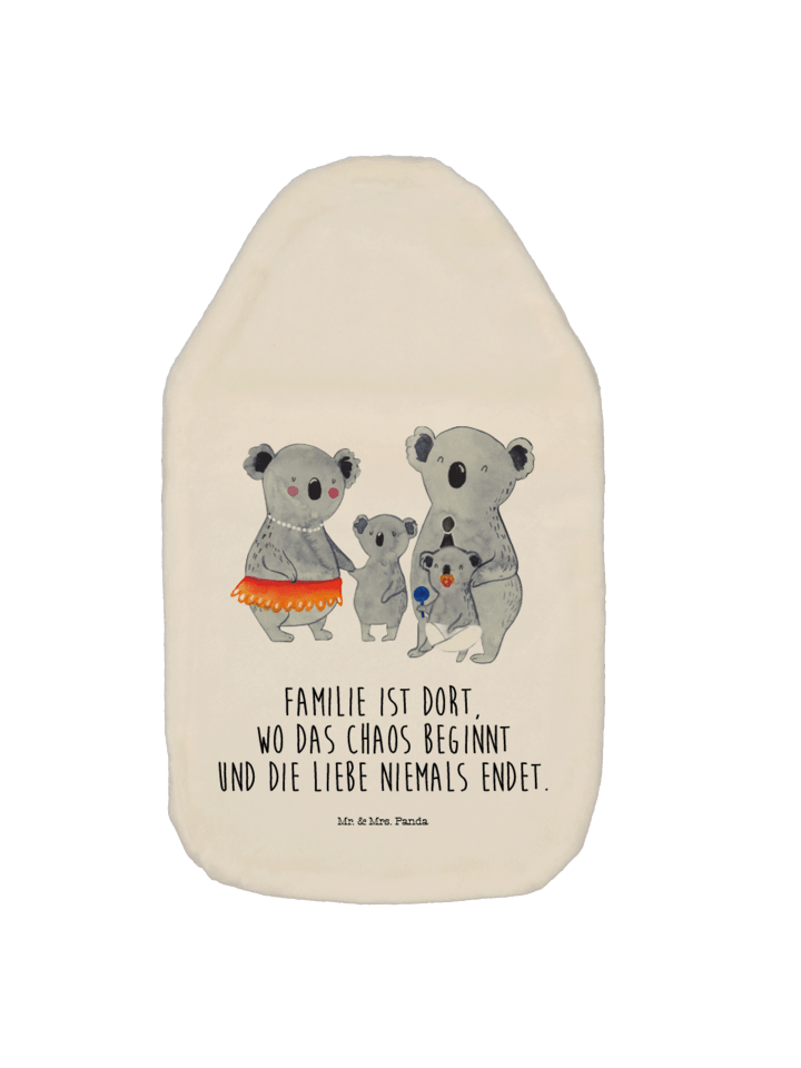 Wärmflasche Koala Familie mit Spruch in Weiß