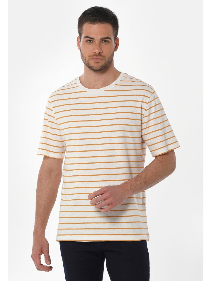 T-Shirt "MOR13645" in Cremeweiß/Mango
