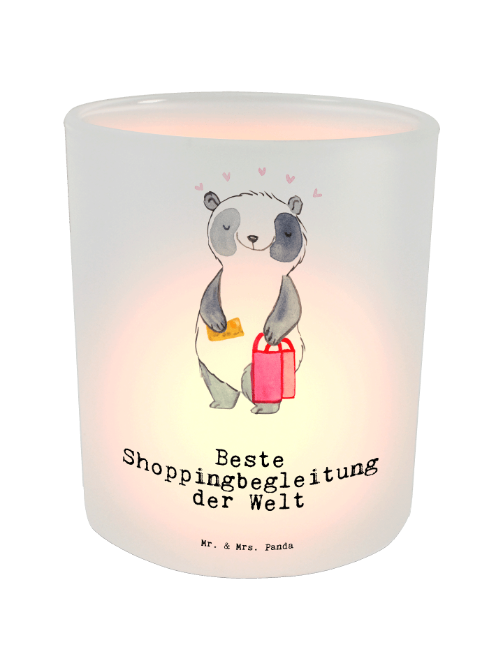 Kerzenhalter Glas Panda Beste Shoppingbegleitun... in Transparent