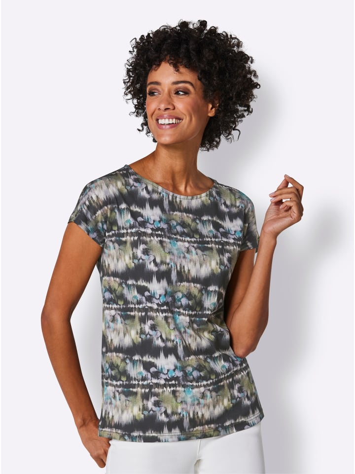 Modal-Shirt in schilf-jade-bedruckt