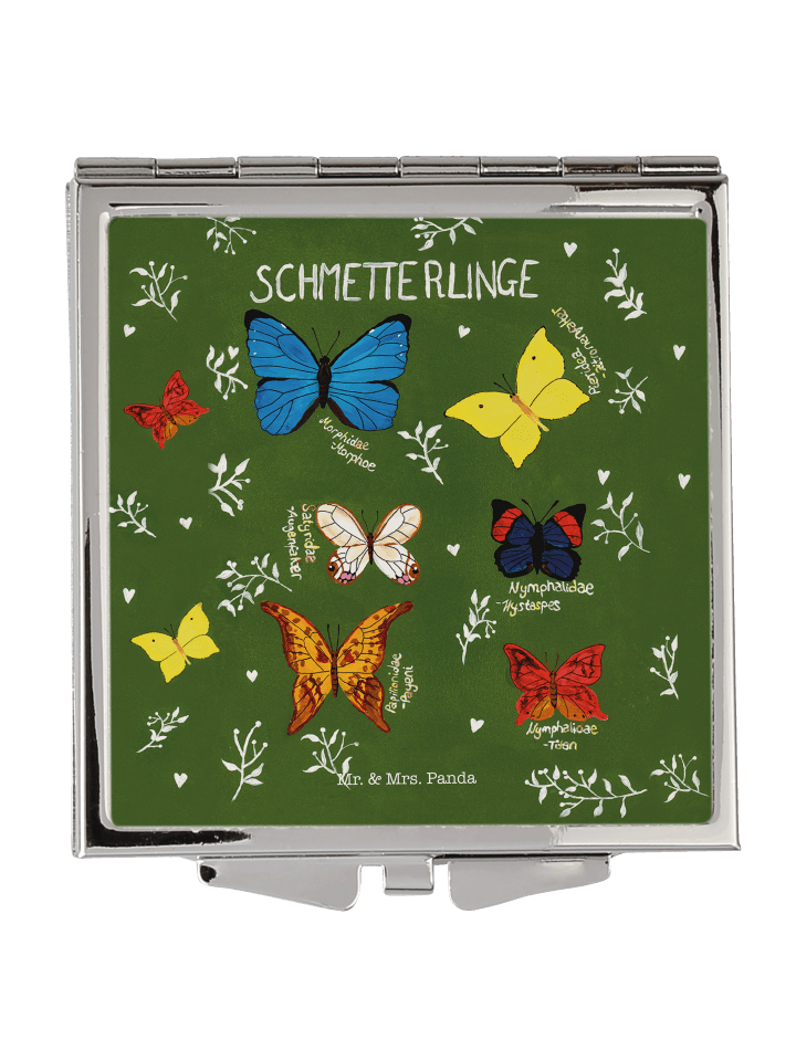 Frauenspiegel Schmetterlinge mit Spruch in Bunt