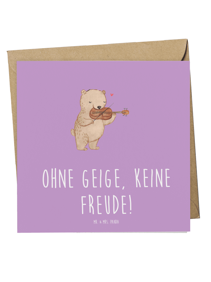 Deluxe Karte Geige Freude mit Spruch in Lavendeltraum