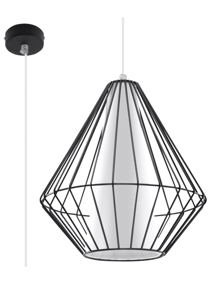 Hängleuchte Alfredo in Schwarz  Stahl Lampenkorb moderne 1xE27 LED NICE LAMPS