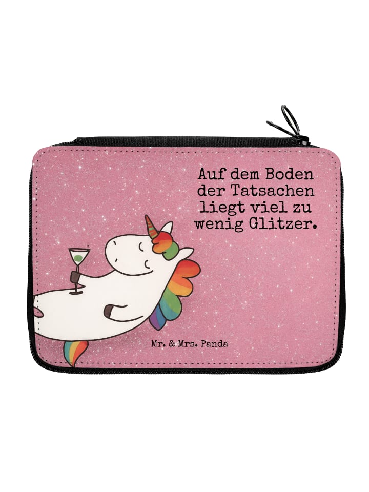 Stifteetui Einhorn Blümchentail Design mit Spruch in Weiß