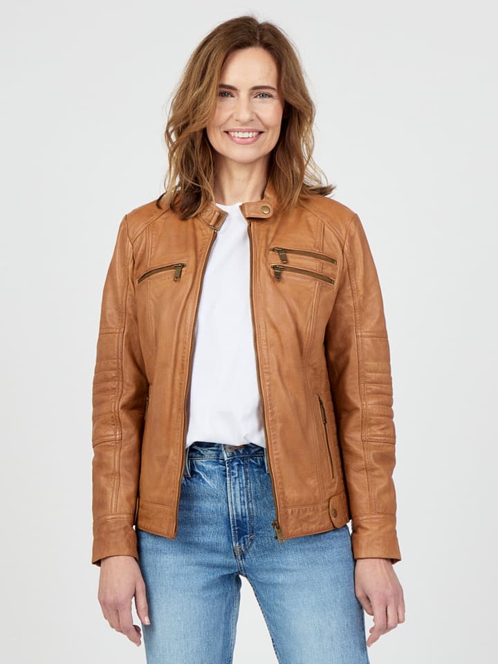 Lederjacke Sirpa in cognac