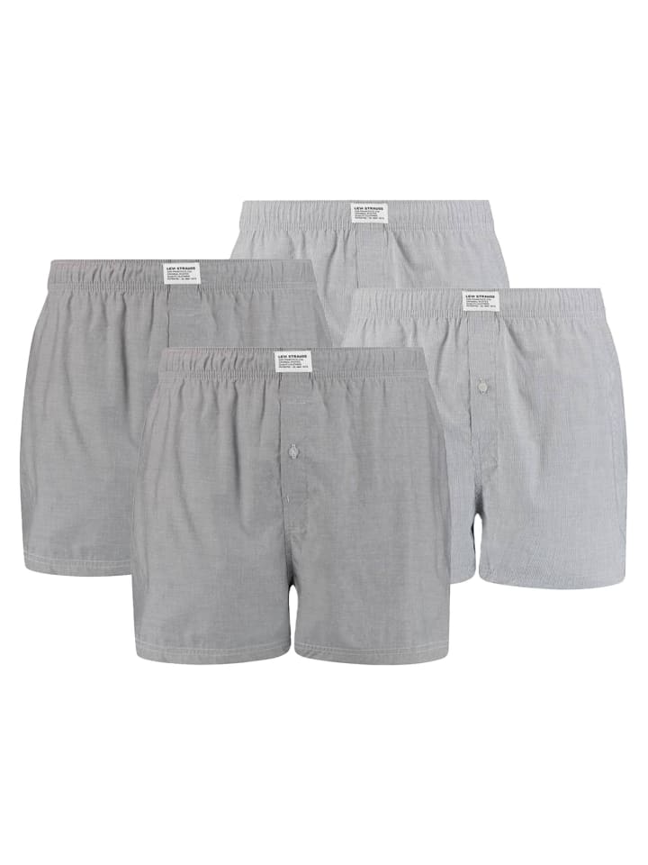 Web-Boxershorts 4er Pack in Grau