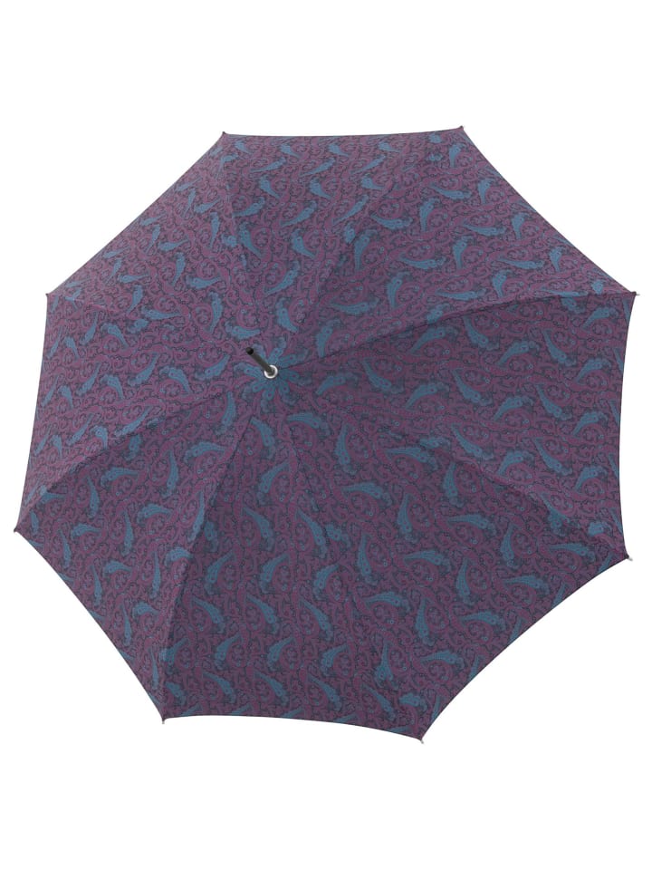 Cottage Stockschirm 91 cm blau gemustert