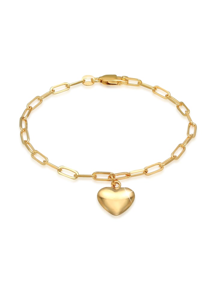 Armband 925 Sterling Silber Herz in Gold