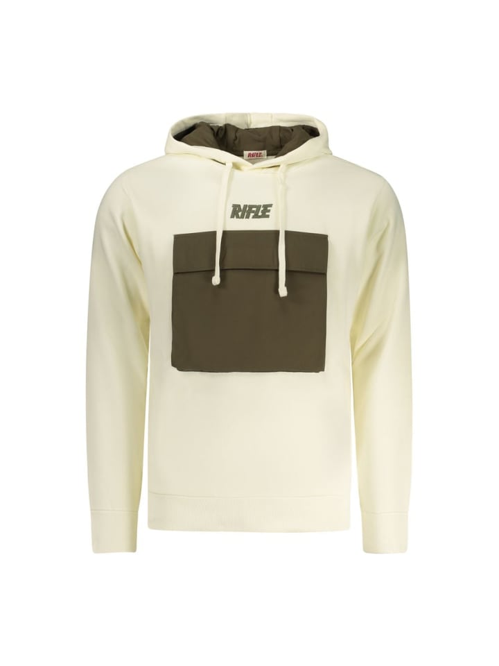 Weiß Baumwolle Herren Sweatshirt
