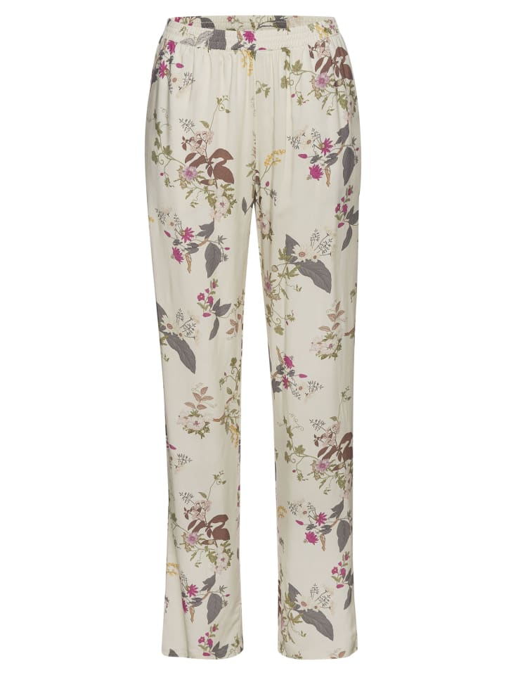 Pyjama in ecru geblümt
