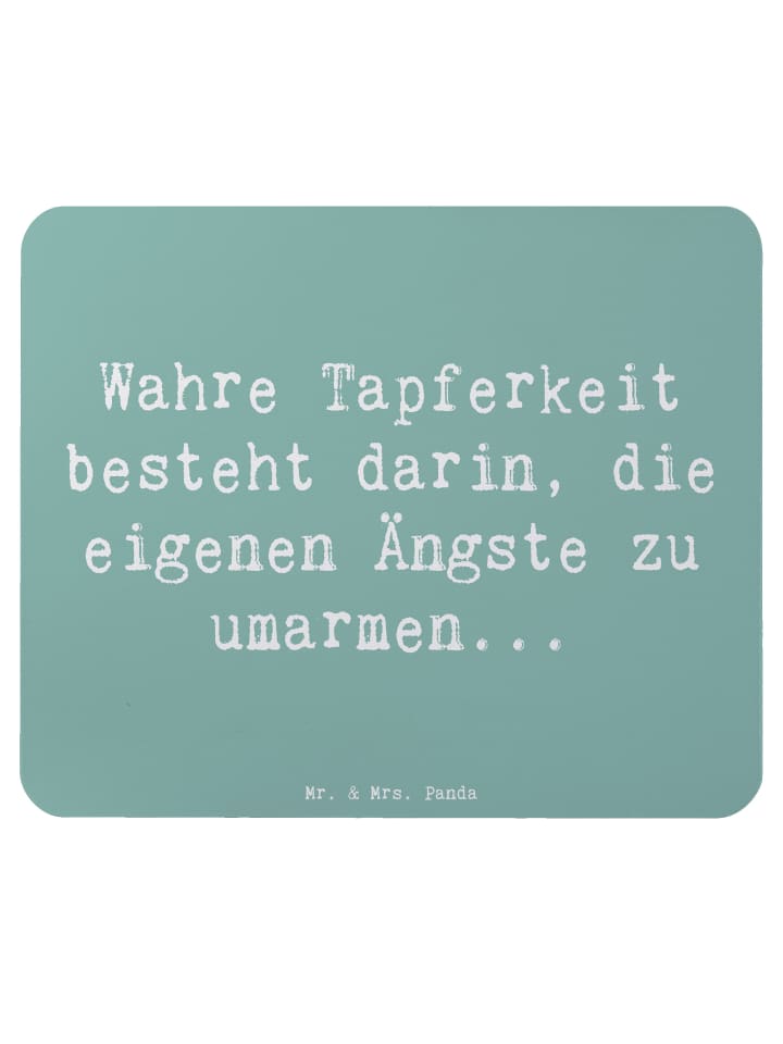 Mauspad Spruch Tapferkeit Umarmung mit Spruch in Meeresbrise