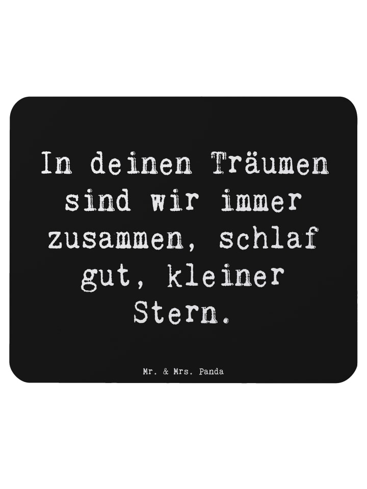 Mauspad Spruch Alleine schlafen lernen mit Spruch in Schwarz