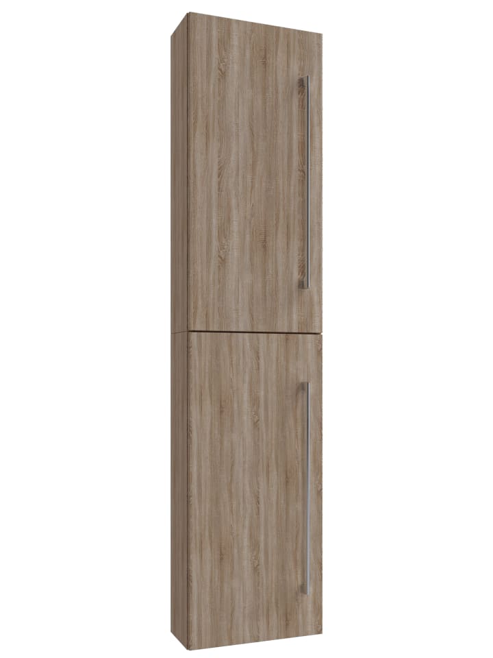 Holz Badmöbel Bad Hochschrank Badschrank Badinos 2 in Sonoma-Eiche (Sägerau)