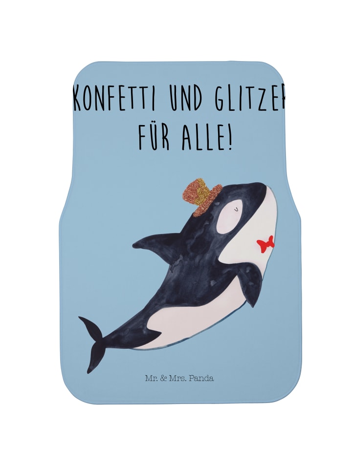 Automatte Orca Zylinder mit Spruch in Blau Pastell
