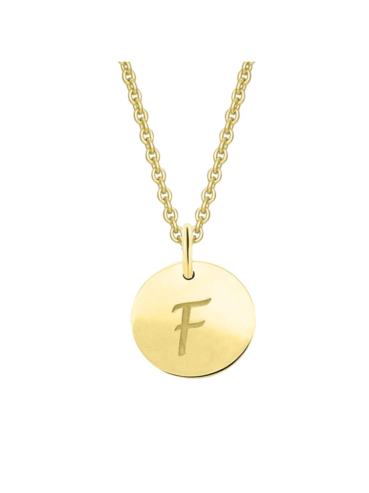 Buchstabe F Buchstaben Anhänger aus 333 Gelbgold Ø 11,0 mm in gold