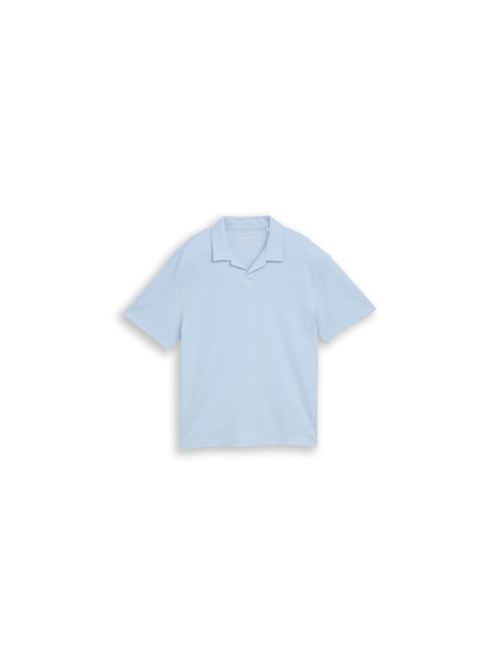 Polo in light metal blue