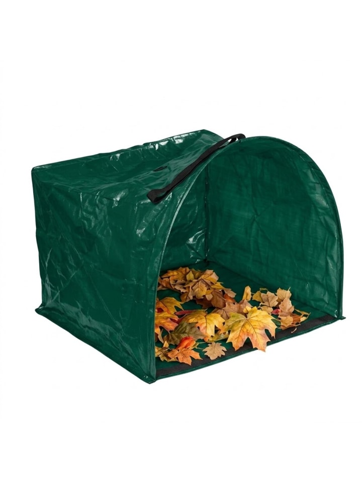 Gartenabfallsack 150L mit flacher Kehrkante - faltbar & platzsparend in Grün