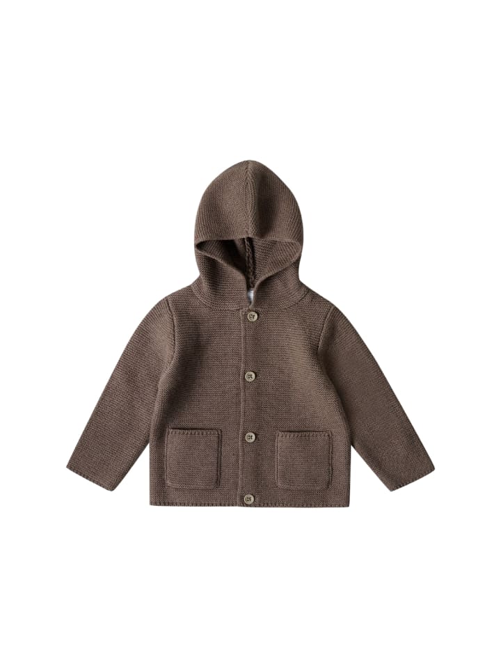 Strick-Cardigan mit Kapuze in brown