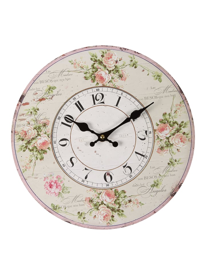 Rosen Wanduhr 28cm in Bild