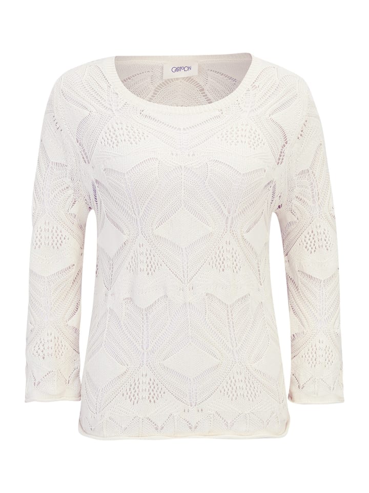 Strickpullover mit Rundhalsausschnitt in Pearled Ivory