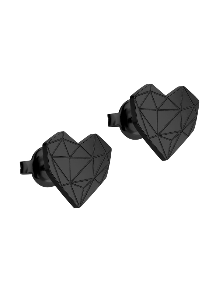 Ohrstecker Broken Heart in schwarz