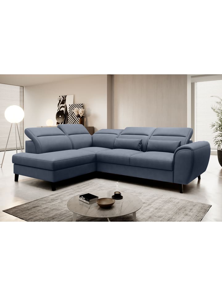 Nobel Recamiere Links in Marineblau - (L) 265 x (B) 265 x (H) 100 cm