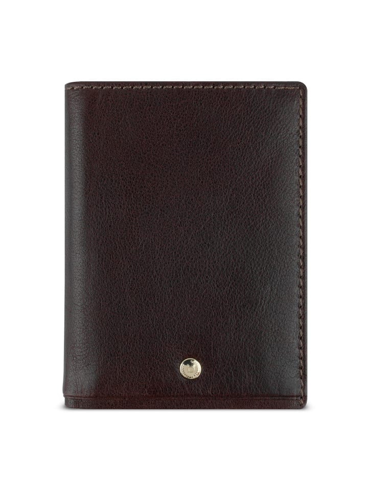 Neaples Geldbörse RFID Schutz Leder 9 cm braun