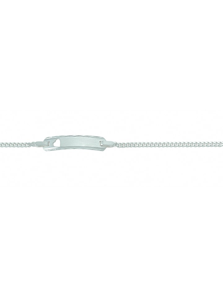 Damen 925 Silber Flach Panzer Armband 14 cm Ø 1,8 mm in silber
