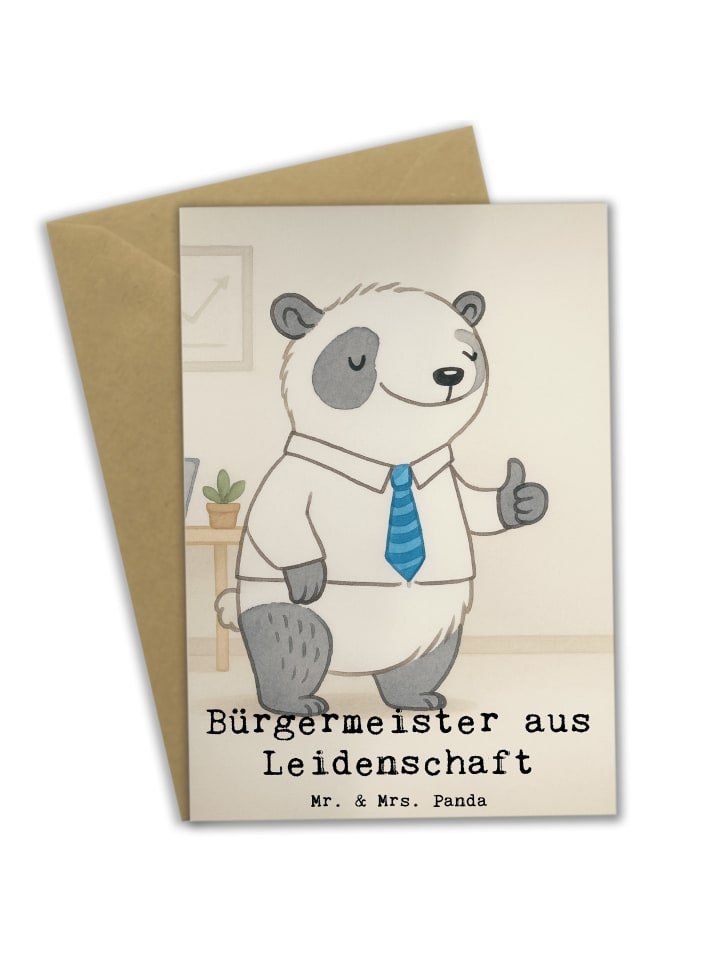 Grußkarte Bürgermeister Leidenschaft Design mit... in Weiß