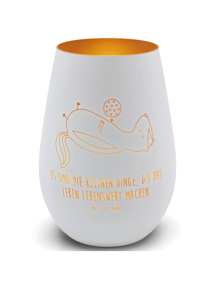 Laterne Stinktier Ball mit Spruch in Weiß