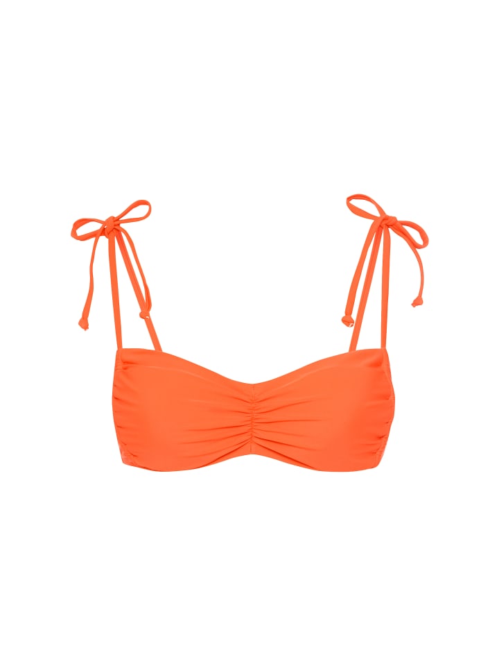 Bandeau-Bikini-Top in orangerot