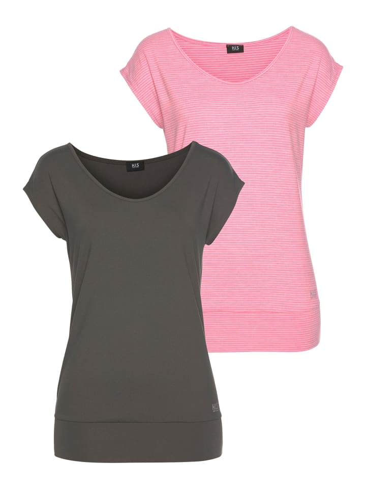 Funktionsshirt in anthrazit-rosa