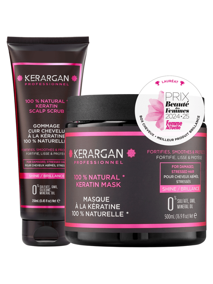 2tlg. Set: Maske und Peeling mit Keratin, 500ml + 250ml
