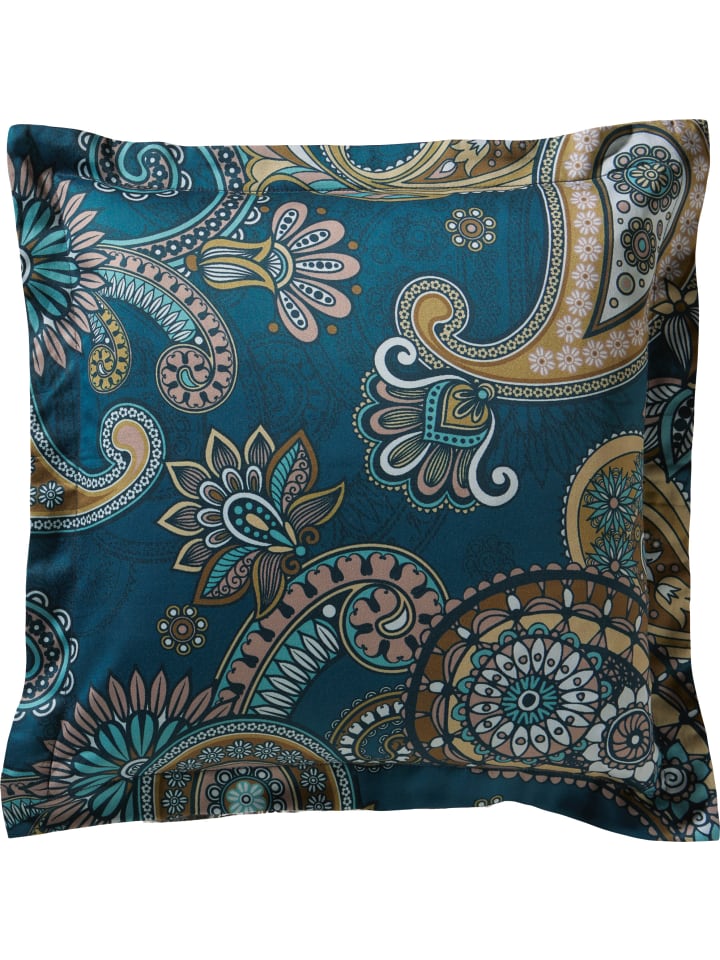 Mako-Satin Kuschelkissenbezug in blau