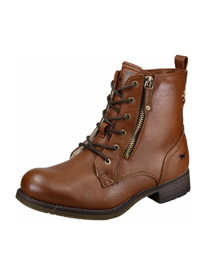 Schnürstiefeletten in Braun