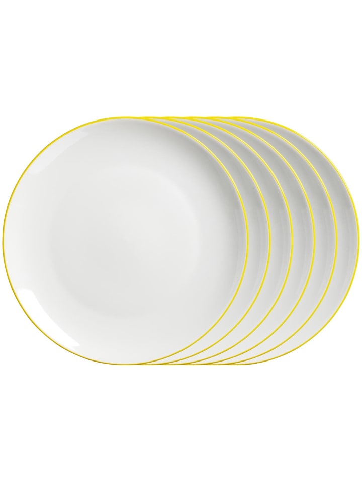 6er Set Speiseteller Adela in Gelb ø 26,5 cm