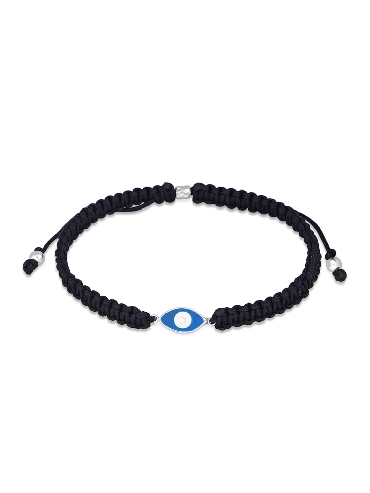 Armband 925 Sterling Silber Evil Eye in Schwarz